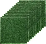 sourcing map 12pcs Artificial Grass Mat Rug 6x6 Inch(15x15cm) Fake Grass Carpet for Indoor Outdoor Garden Lawn Decoration Patio Turf, Green