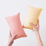 MEILA 2 Pack Cotton Tiny Pillows, 11"x7" Mini Pillows for Kids, Pets, Sleeping and Traveling, Small Washable Decorative Pillows for Neck, Wrist, and Knee, Beige & Grapefruit