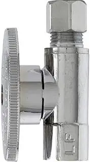 PLUMB PAK MP2055PCLF 3/8" Female Iron Pipe x 3/8" O.D. Compression, Chrome, Straight Supply Stop Valve, 1/4 Turn