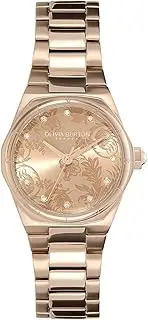 [Olivia Burton] Women's Mini Hexa Damask 24000110 Quartz Watch, Carnation Gold, 28 mm Case Diameter