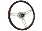 1968-78 Ford Mustang 6-Bolt Espresso Wood Shelby Steering Wheel Kit, Blue Oval (for: Ford)