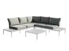 FurnitureOkay Coogee 4-Piece Aluminium Outdoor Modular Lounge Setting - White