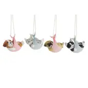 Decorative Figure Dkd Home Decor Multicolour Dog 18 x 12.5 x 16 Cm 4 Units