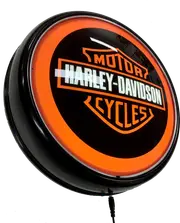 Harley Davidson Shield LED Bar Lighting Wall Sign Light Button