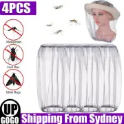 4pcs Mosquito Fly Head Net Outdoor Fishing Insect Mesh Hat Bee Bug Protector AUS