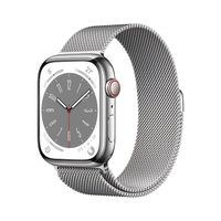 Apple Watch Series 8 GPS + Cellular 45mm Silver Stainless Steel Case Silver Milanese Loop