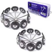 Wire Wheel Brush Set,20Pcs 1 Inch Mini Wire Wheel with 1/8 Inch round Shank,Crim