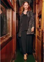 [Taking Shape] Taking Shape Wild At Heart Jacquard Coat Size 12 in Animal, Viscose - Plus Size Women's Clothing Animal