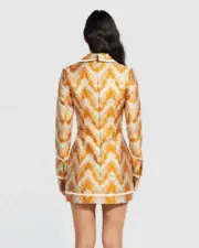 alice mccall tashi mini dress in gold size 10
