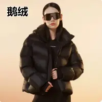 在飛比找蝦皮購物優惠-過季黑金羽絨服外套2023時尚鵝絨新款女士加厚冬季短版