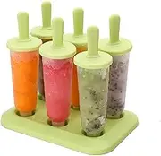 Round Shape Summer Accessories Kitchen Tools Food Grade Lolly Mould DIY Ice Cream Maker Popsicle Molds Dessert Molds (Green)