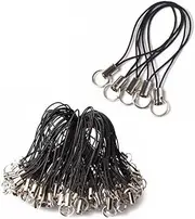 Armastuse 200pcs Cell Phone Split Ring Strap Detachable Ring Strap Phone Charm Cords DIY Lanyard Decorations for Hanging Charms USB Drive Keychain - Black, Alloy and polyester(black)
