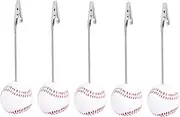 ROMISBABA 5pcs Baseball Base Table Number Holders Creative Photo Clips for Weddings Parties Office Use Stylish Alligator Clip Design for Menus Name Cards Paper Notes