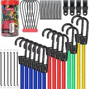 Heavy duty assortment bungee cords with hooks 60pcs heavy duty bungie cord set