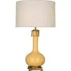 Robert Abbey Athena 1 Light Table Lamp, Sunset Yellow/Aged Brass - SU992