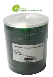 100 OPTIMUM BLANK CD-R CDR 52X Silver Shiny Media disc 100 pack