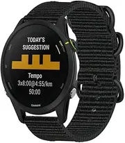 Nylon Watch Band Compatible for Garmin Forerunner 255/Vivoactive 4/255s, Nylon Replacement Strap for Venu 2/2s/Vivoactive 3s Sport Wristband