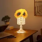 Sunflower Crystal Table Lamp Unique Bedside Lights for Valentines Desk Decor