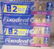 4 pack Fixodent Ultra Max Hold Secure Denture Adhesive 2.2oz each