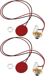 Micro Traders 2pcs 1/4" Guitar Piezo Pickup Harness Compatible with Cigar Box Line Length 300mm