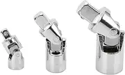 Baxnore 3 PCS Socket Adapters, Rotatable Universal Joint Set, Heavy Duty Mechanic Tool Adapter, Power Drill Socket Adapter for Vehicle Modification Maintenance