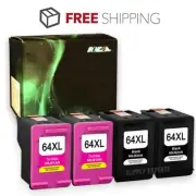 4-Pack #64XL 64 XL Ink Cartridge Set for HP Envy 6255 7155 7158 7164 7800 7855