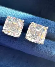 4 Ct Pair of Lab Grown CVD Diamond Asscher Cut D Color Loose - VVS1 Certified
