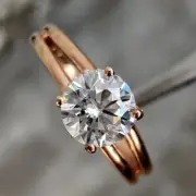 Round Solitaire Ring Promise Ring Engagement Wedding Ring Bridal Ring 925 Silver