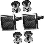 [MOBUTOFU] Men's Cufflinks Shirt Studs Set Elegant Tuxedo Buttons for Formal Shirts
