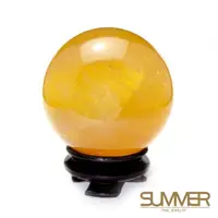 在飛比找momo購物網優惠-【SUMMER寶石】有球必應-天然頂級清透黃冰晶球/黃冰洲球