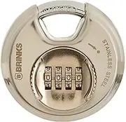 BRINKS – Heavy Duty Combination Padlock – 80mm Chrome Plated Lock with Hardened Steel Shackle – Resettable Security Lock for Storage Lockers, Toolboxes, Outdoor & Indoor Sheds, and More