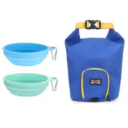 Dog Travel Foldable Water Bowls Food Bag Container Set 3 Pack Outdoors Portable