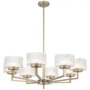 Moreno 8 Lights Chandelier Pendant Silver Modern Clear Glass Ceiling Telbix Lighting