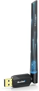 Maxuni Bluetooth USB 5.4 2024, Bluetooth Adapter Dongle 5.4, Long-Distance Network Adapter Stick for PC, Laptop, Desktop, Speaker, Keyboard, Mouse, Windows 10/11/8.1 (Plug and Play)