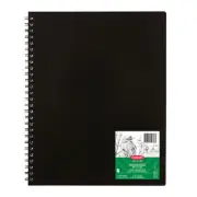 NEW Derwent Academy Visual Art Diary Portrait 120 Pages 11"x14" Inch Black