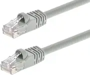 Monoprice Cat5e Ethernet Patch Cable - Network Internet Cord - RJ45, Stranded, 350Mhz, UTP, Pure Bare Copper Wire, 24AWG, 100ft, Gray