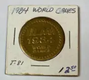 1984 World Games Los Angeles LA Token Coin Bronze Color