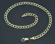 Real 10k Yellow Solid Gold Cuban Chain ankle Bracelet 10 in 3.5gr
