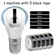 DYMO Embossing Label Maker with 5 Black 3D Label Tape 3/8'', Dymo Omega Maker