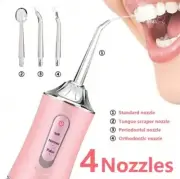 Portable Electric Water Flosser With 4 Nozzles, Use Charging & 3 Smart Modes