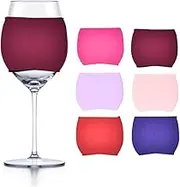 TahoeBay Blank Wine Glass Sleeves (6-Pack) Neoprene Insulator Ornaments for Sublimation, Infusible Ink, Heat Transfer Vinyl Drink Identification 12oz Wine Glass Accessories (Multicolor)
