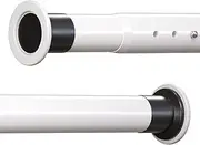 Oxdigi Room Divider Tension Curtain Rod Long / 102.4-122.1 inches Large No Drilling Adjustable Window Curtain Rod for Bethroom, Shower Indoor Decor/Cream White