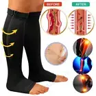 Elastic Toeless Compression Socks Stockings Support Knee High Tip Open Toe AU