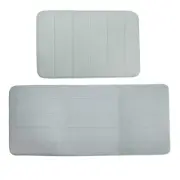 2 Pcs Memory Foam Bathroom Mat Non Slip Soft Bath Rugs Gray 40x60cm+50x120cm