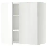 METOD wall cabinet with shelves/2 doors, white/Ringhult white, 80x37x80 cm