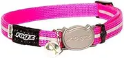 Rogz Alleycat Reflective Safeloc Cat Collars Pink Extra Small with Variable Load Safety Release Buckle
