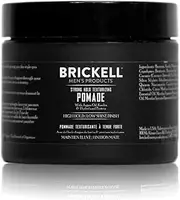 Brickell Men's Strong Hold Texturizing Pomade For Men, Natural and Organic, Pliable Fiber Pomade, 2 Ounce, Scented