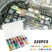 220pcs Micro Low Profile Blade Fuse Mini Assortment Set Fits Car Boat SUV 2-35A