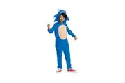Sonic Movie Fancy Dress Kids/Childrens Hooded Jumpsuit Costume Size 4-6