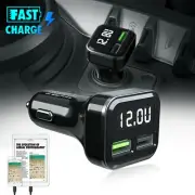 12-24V 5.5A Car Lighter Socket QC3.0 USB Charger Adapter LED Voltmeter